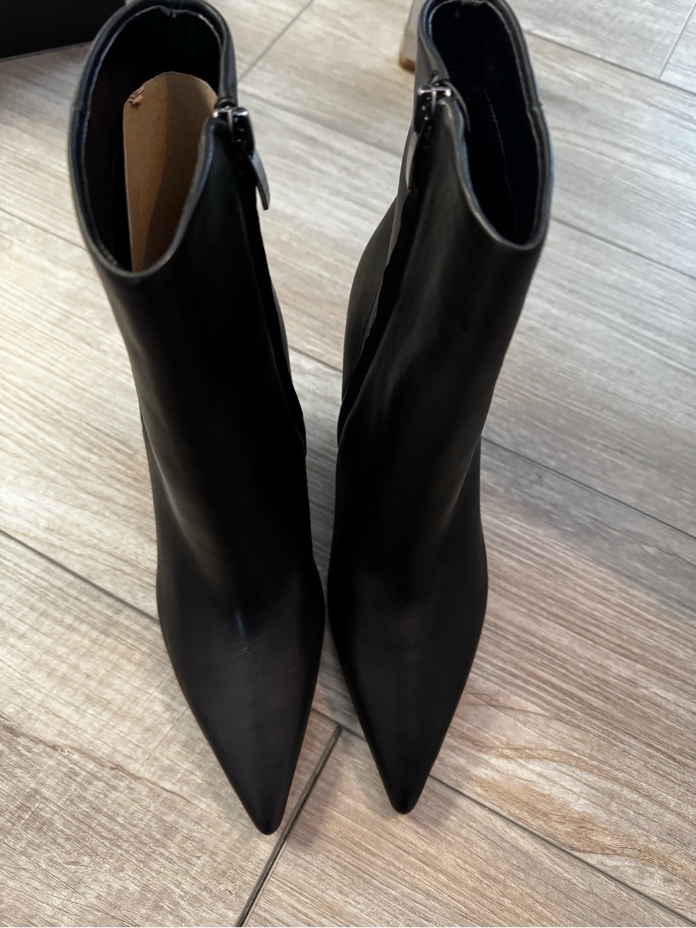 Nine West Ariza Black Pointed Toe Ankle Booties NIB Size 7.5 leather